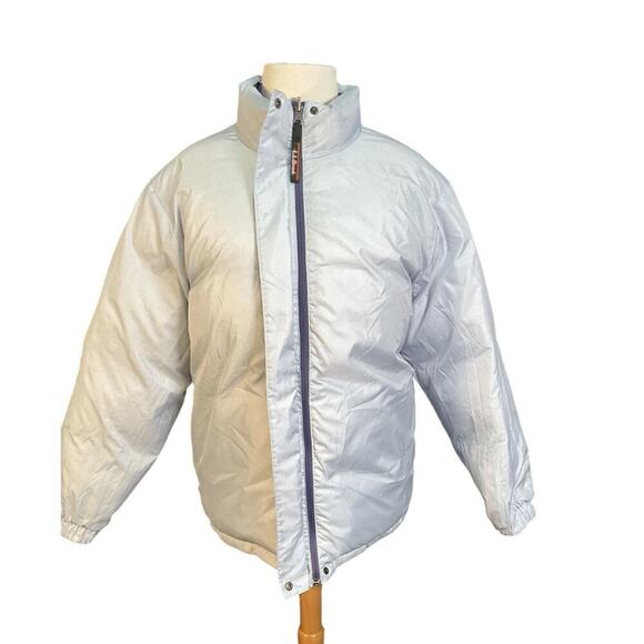 L.L.Bean Purple White reversible Down Puffer women’s Large Retro from 1990’s - Picture 10 of 16